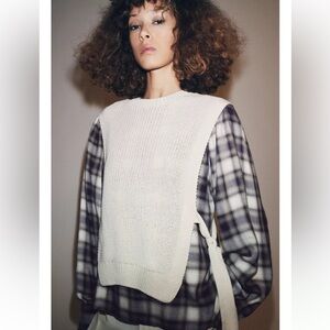 plaid vest combination shirt from Zara